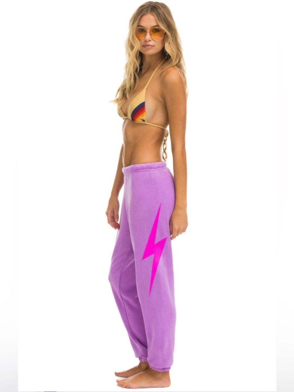 NWT - Aviator Nation - Women’s Bolt Sweatpant - Neon Purple